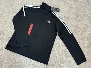 NWT Adidas Big Boys Black Long Sleeve Lifestyle Jacket Size M(10-12) - Picture 1 of 6