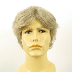 Peluca hombre cabello 100% natural blanco y gris LUCIEN 51 - Picture 1 of 8