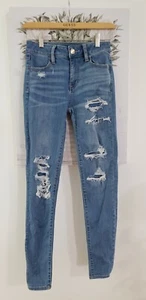 American Eagle High Rise Super Stretch Distressed Jeggings Damen Gr. 00 R - Bild 1 von 10