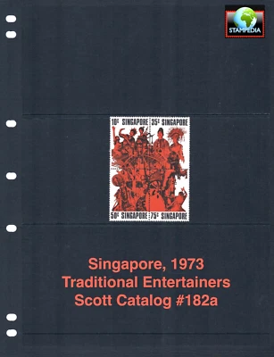 $10.00 Scott Value - 1973 SINGAPORE Traditional Dancers SE Asian CV MNH NH UMM - Image 1 of 4