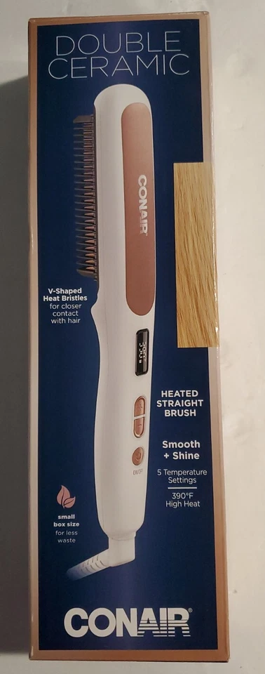 Conair Double Ceramic Hair Styling Brush Heated Hair Straightening BC700