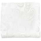 New Brand Q Men's  micro fiber Pocket Square Hankie Only paisley White formal