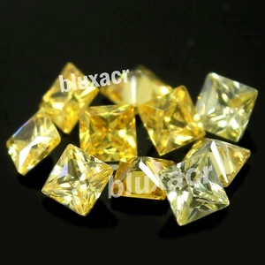 Elegante Color Amarillo VVS1 Diamante 2.70 mm Princesa Excelente Corte Lote de 10 Piezas Suelto - Imagen 1 de 6