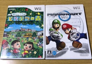 Animal Crossing Doubutsu No Mori & Mario Kart set Nintendo Wii Japan Tested - Picture 1 of 6