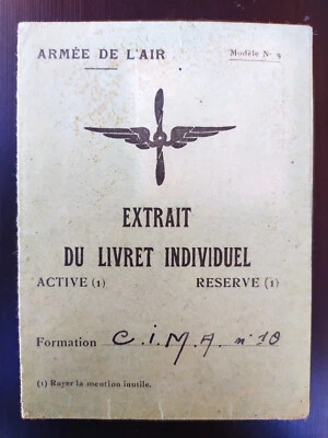 Armée de l'air : Carte d'identité d'un ancien des FAFL - - Photo 1/3