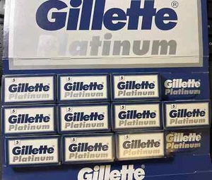 Navaja de afeitar de seguridad de doble filo Gillette Platinum DE 50 hojas hecha en Rusia - Imagen 1 de 1