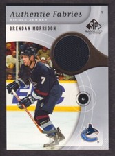 2005-06 SP Game Used Authentic Fabrics #AF-BM Brendan Morrison Jersey