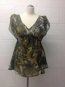 BNWT MISS SIXTY Women's Olive Green Top with Cotton lining Size S - Picture 1 of 8