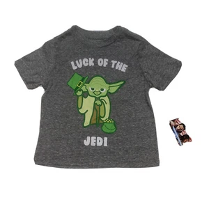 Luck of The Jedi Star Wars Yoda T-Shirt St Patrick's Day, 2T Disney Grey Green - Picture 1 of 7