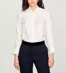 Sandro Paris Women's Shirt Size 0 / XS 100% Silk SFPCM00010 - Picture 1 of 9