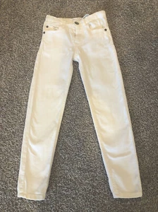 Girls ZARA Kids White Skinny Ankle Jeans Pants Soze 8 128 Cm - Picture 1 of 5