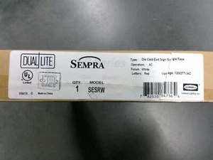 Letrero de salida LED Hubbell/Duallite SESRW rojo sobre blanco 120-277V **Envío gratuito** - Imagen 1 de 4