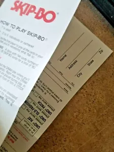 1989 Skip Bo Family Uno juego de cartas de repuesto instrucciones originales - Imagen 1 de 1