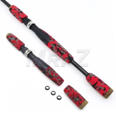 Red CAMO Spinning Fishing Rod Build Handle Rod Repair DIY Split Grip Reel Seat - Image 1 of 4