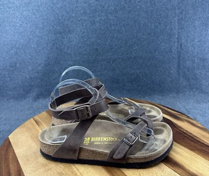 BIRKENSTOCK Sandals YARA Habana Brown Oiled Leather Ankle Strap US 7 EU 38 - Imagen 1 de 12