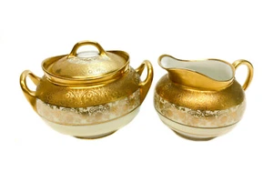 Bavaria Hutschenreuther Selb Porzellan Zucker- und Milchkännchendose, um 1930 - Bild 1 von 5