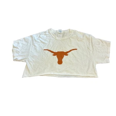 Camiseta corta para mujer Texas Longhorns blanca grande logotipo de The Horns Foto 1 de 4