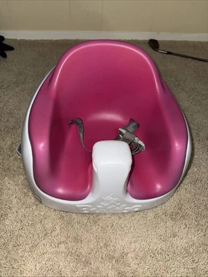 Bumbo Multi Asiento con Bandeja Bebé Elevador Alimentación Suelo Silla Rosa y Blanco Foto 1 de 4