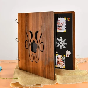 Holz Fotoalbum DIY Sammelalbum 30 Seiten Drei-Ring Ordner Picture Booth Alben - Bild 1 von 10