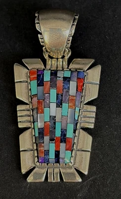 Colgante Mosiac Carolyn Pollack de plata de ley con incrustaciones de múltiples piedras preciosas Foto 1 de 4