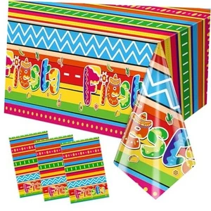 3 Pcs Cinco De Mayo Fiesta Table Cloths, 54 x 108 Inch Mexican Taco Night - Picture 1 of 8