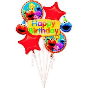 Sesamstraße 2 Happy Birthday Luftballon Blumenstrauß` Konvolut 4 Mylar 1 Super Size - Bild 1 von 1