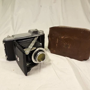 Vintage Kodak Tourist Camera 620 Film Flash Kodon Shutter w/ Case USA Folding - Bild 1 von 17