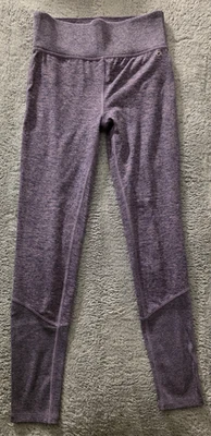 GapFit 拉丝科技球衣打底裤女式小号紫色高腰瑜伽健身裤 — 第 1/4 张图片