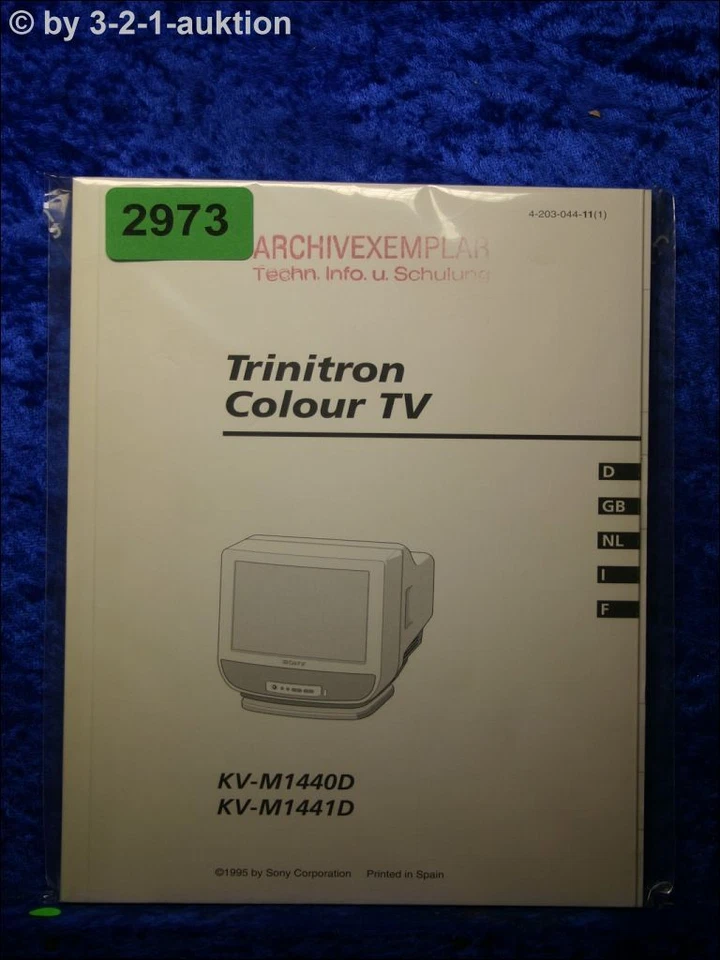 Sony Bedienungsanleitung KV M1441D /M1440D Color TV (#2973) - Imagen 1 de 1