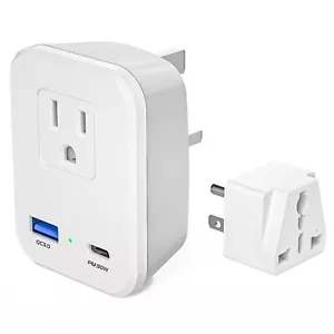 Type G US to UK Travel Plug Adapter with Type B Universal Converter,2 USB - Picture 1 of 7