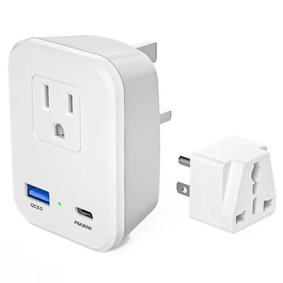 Type G US to UK Travel Plug Adapter with Type B Universal Converter,2 USB - Image 1 of 4