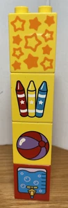 Lot Lego DUPLO 2 x 2 x 2 bedruckte Spezialsteine Buntstifte Sterne - Bild 1 von 4