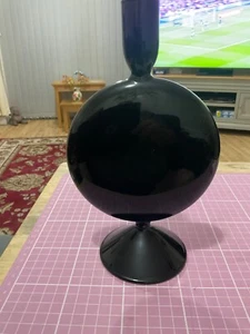H&M Black Glass Circular Design Candlestick - Picture 1 of 5