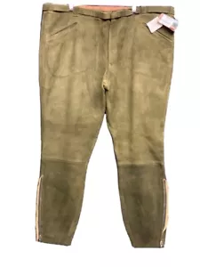 699€ ARNOLD WEISS Pantalon chasse Fuseau Cuir Cerf Homme vert Olive T 48 54 NEUF - Imagen 1 de 7