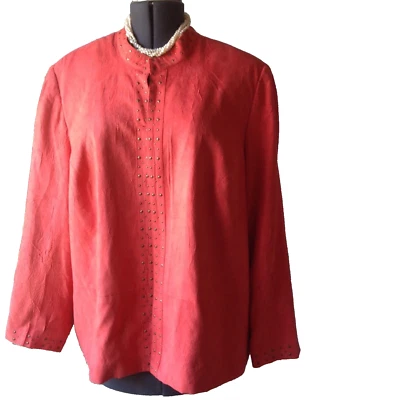 Alfred Dunner 女式长袖橙色西装夹克外套 20W 码 — 第 1/4 张图片