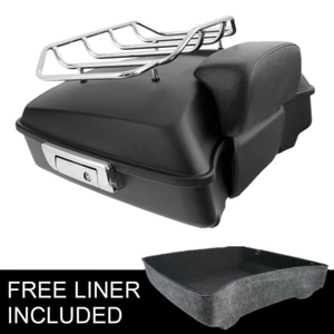 10.7'' Chopped Trunk Pad Luggage Rack Fit For Harley Touring 14-25 - Picture 1 of 10