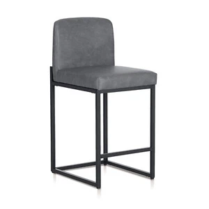 24'' Bar Stools Counter Height Bar Stool Leather Barstool for Kitchen Island - Picture 1 of 21