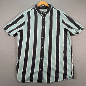 Element Button Up Shirt Mens XL Shorts Sleeve Casual Collar Polo Icon Stripes - Picture 1 of 10