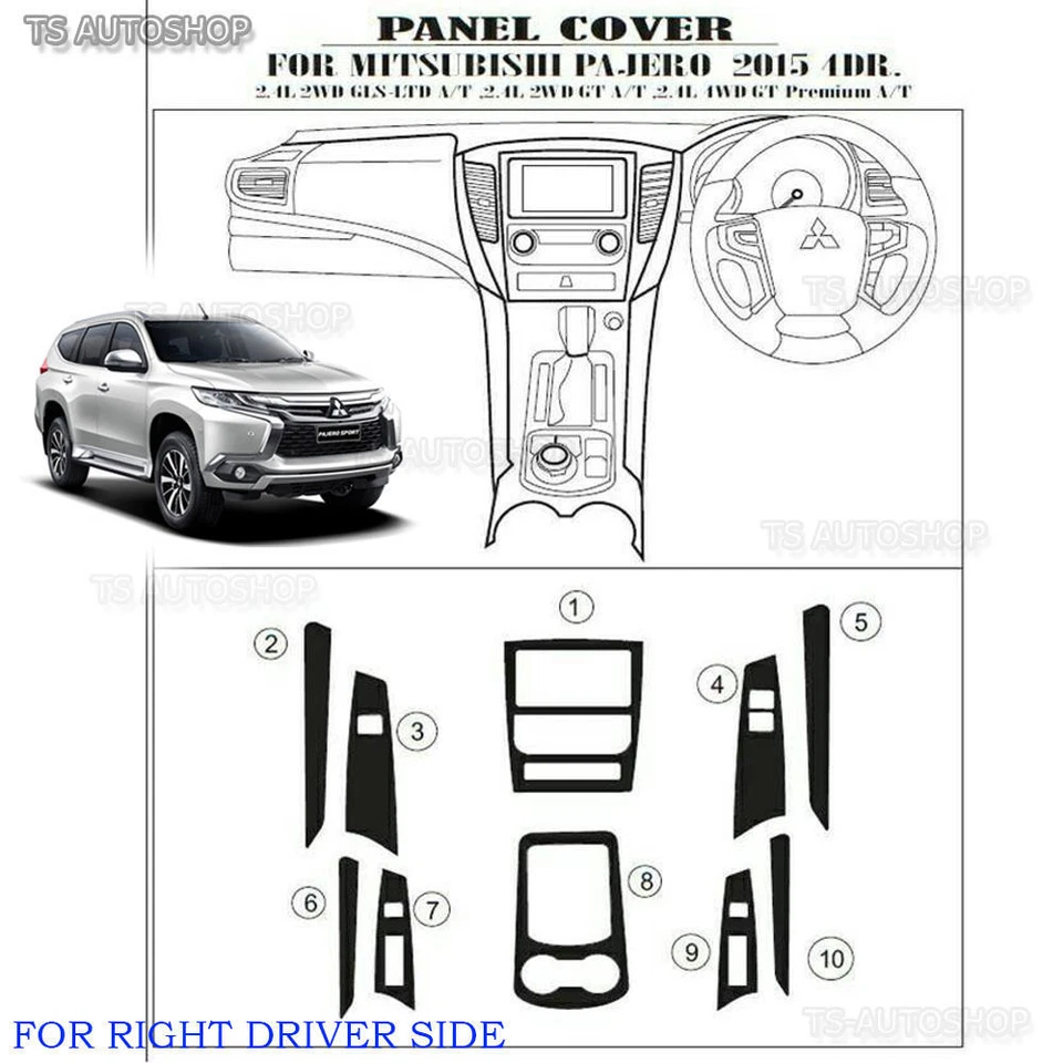 Set Wood Console Air Panel Cover For Mitsubishi Montero Pajero Sport 2016 2017 - Image 1 of 4