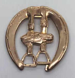 Spilla western vintage timbrata anni '40 cavallo, staffe e ferro di cavallo - gioielli - Foto 1 di 3