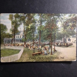 1909 Evansville Indiana Postcard 1909 Cook's Park Featured Scott's #331 Attached - Picture 1 of 5