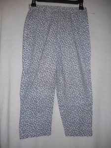 Pantalón Capri Vintage Floral Talla 6P Azul Blanco Mezcla Algodón W.L. Ropa deportiva NY - Imagen 1 de 5