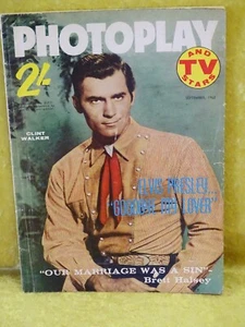 PHOTOPLAY September 1962 Clint Walker ELVIS & Girlfriends HEDDA Gossip LOTS MORE - Picture 1 of 11