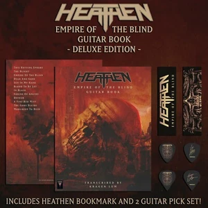 Heathen ""Empire of the Blind Guitar Book"" Edizione Deluxe con segnalibro + set a scelta! - Foto 1 di 6