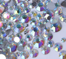 AB Iridescent Crystal Clear Aurora Borealis Rhinestones 2-6mm + Mixed Size