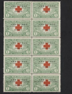 Dominican Republic  1932 RED CROSS #265B Mint Never Hinged BLOCK of TEN STAMPS - Picture 1 of 1