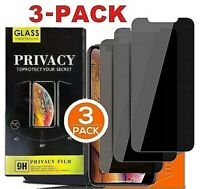 3-PK iPhone 13 12 11 Pro Max XR Privacy Anti-Spy Tempered GLASS Screen Protector