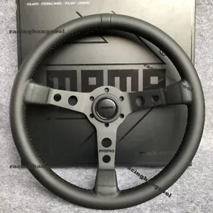 Black Edition Momo 350mm/14Zoll MOD07 Deep Dish Leder Sportlenkrad - Bild 1 von 6