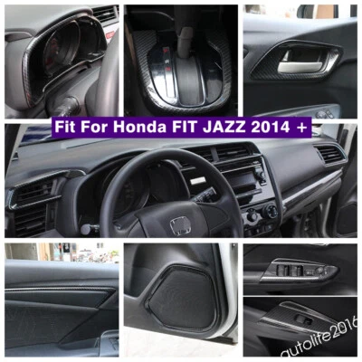 Accesorios interiores de fibra de carbono cubierta de aire acondicionado embellecedor para Honda Fit Jazz 2014-2020 Foto 1 de 4