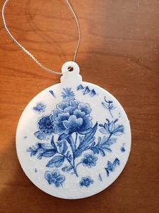 Ornament, Handarbeit Decoupage, blau weiß - Bild 1 von 1